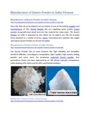 Manufacturer of Quartz Powder in India Vietnam.docx